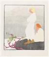 EDNA BOIES HOPKINS Mountain Women (Two Women in White on a Hill).